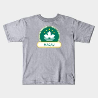 Macau Country Badge - Macau Flag Kids T-Shirt